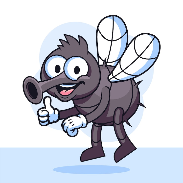 Gratis Vector handgetekende tekenfilms van vliegen