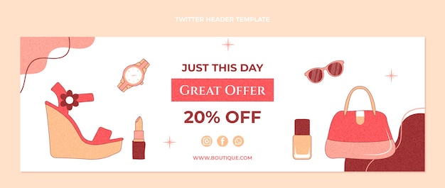 Gratis vector handgetekende textuur boutique twitter header