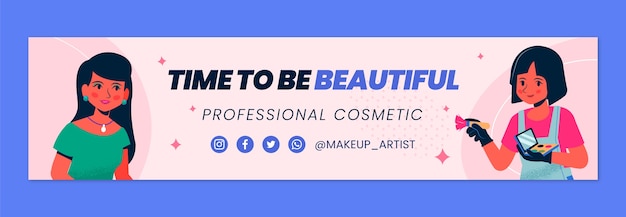 Handgetekende textuur make-up artiest twitch banner