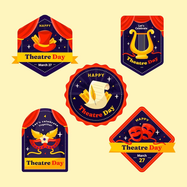 Gratis vector handgetekende theatershow labels