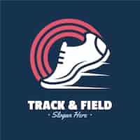 Gratis vector handgetekende track and field logo sjabloon