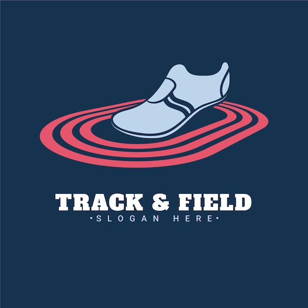 Handgetekende track and field logo sjabloon