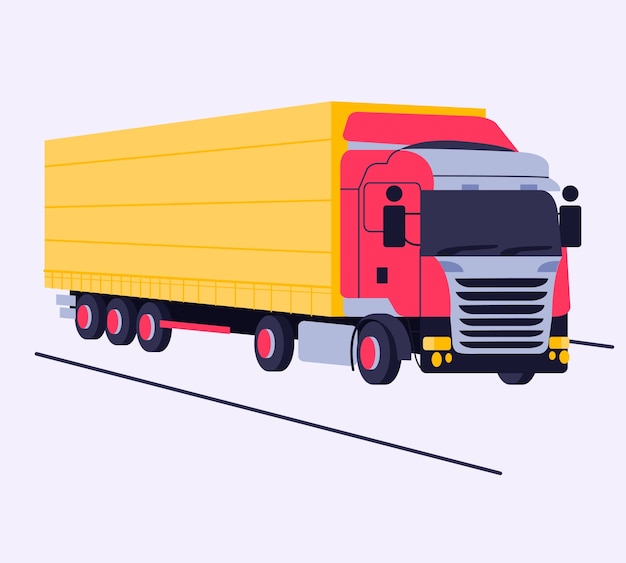 Gratis vector handgetekende transportvrachtwagen