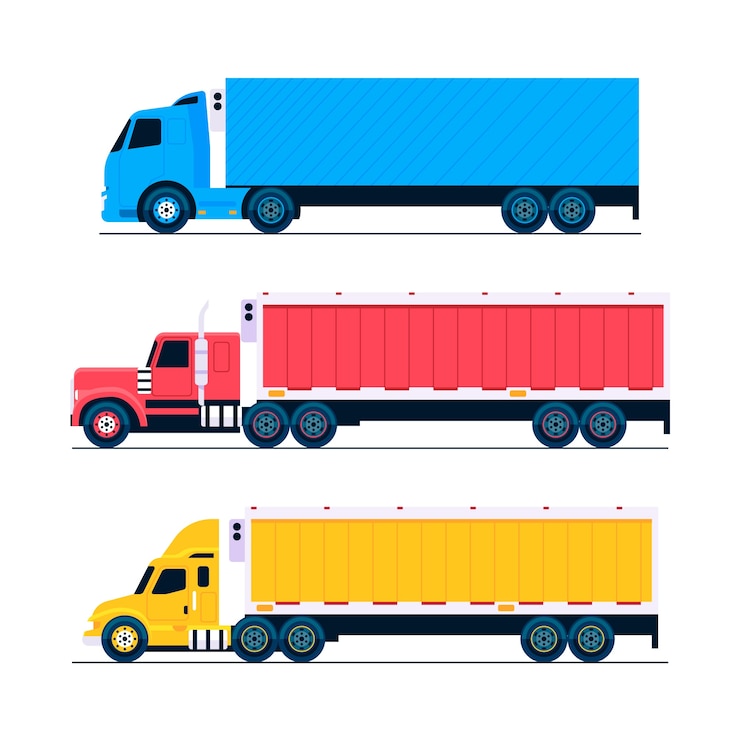 Gratis Vector handgetekende transportvrachtwagen