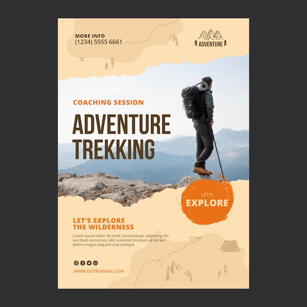 Gratis vector handgetekende trekking poster sjabloon