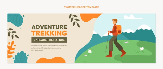 Gratis vector handgetekende trekking twitter header