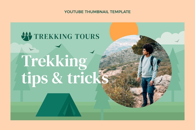 Gratis vector handgetekende trekking youtube thumbnail