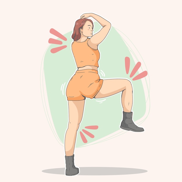 Gratis vector handgetekende twerkillustratie