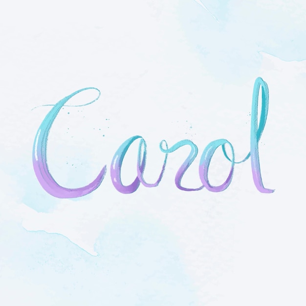 Gratis vector handgetekende vector carol tweekleurige lettertype typografie