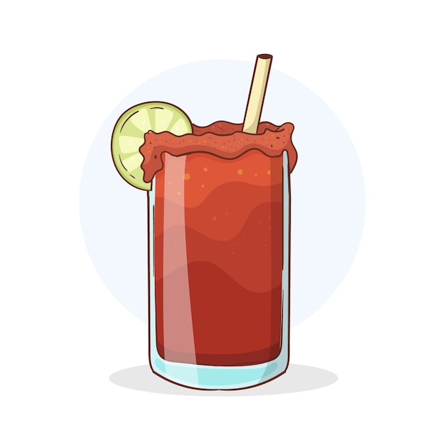 Handgetekende verfrissende michelada-illustratie