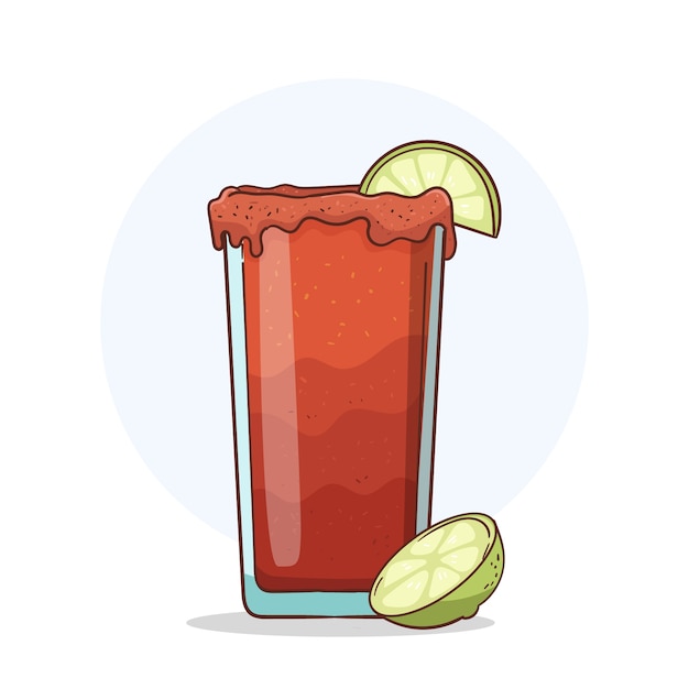 Gratis vector handgetekende verfrissende michelada-illustratie