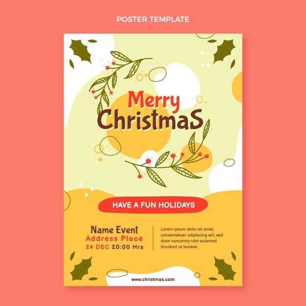 Gratis vector handgetekende verticale kerstpostersjabloon