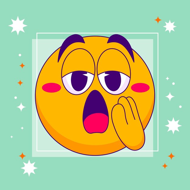 Gratis vector handgetekende verveelde emoji-illustratie