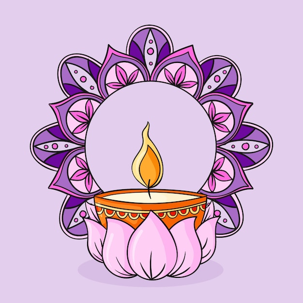 Gratis vector handgetekende vesak zeggen illustratie