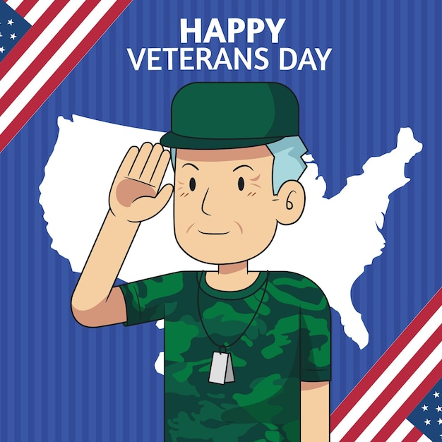 Gratis vector handgetekende veteranendag achtergrond