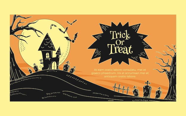 Gratis vector handgetekende vintage halloween social media postsjabloon