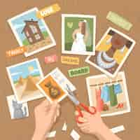 Gratis vector handgetekende vision board illustratie