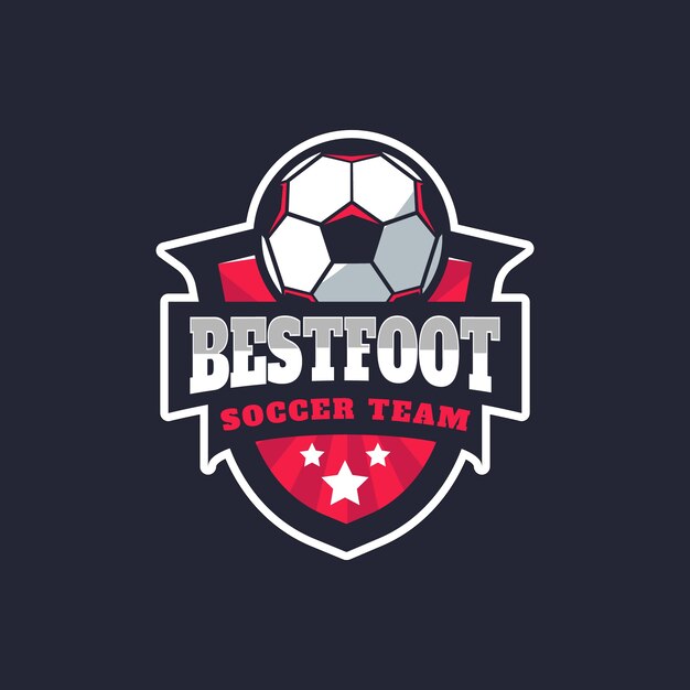 Handgetekende voetbal logo sjabloon