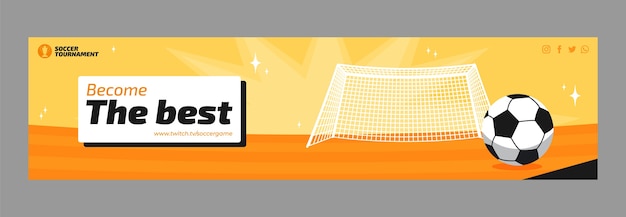 Gratis vector handgetekende voetbal twitch banner