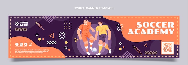 Handgetekende voetbalacademie twitch banner