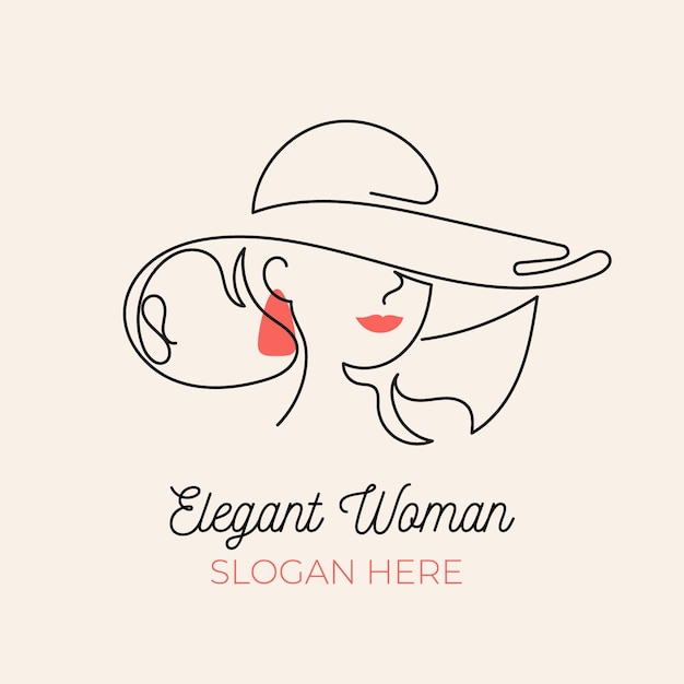 Gratis vector handgetekende vrouw logo sjabloon