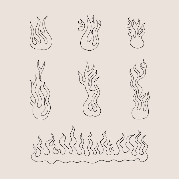 Gratis vector handgetekende vuur schets illustratie