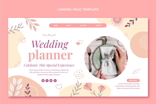 Handgetekende weddingplanner bestemmingspagina