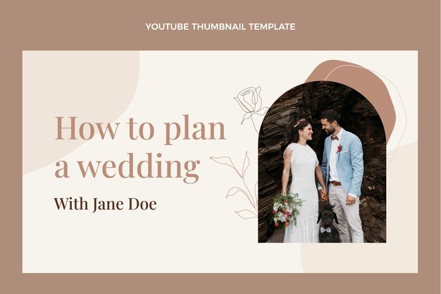 Gratis vector handgetekende weddingplanner youtube thumbnail