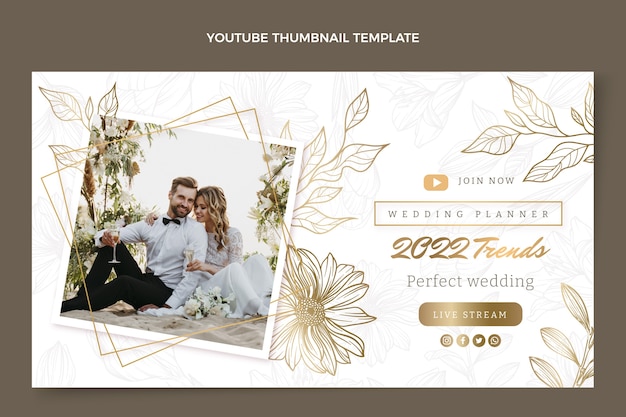 Gratis vector handgetekende weddingplanner youtube thumbnail