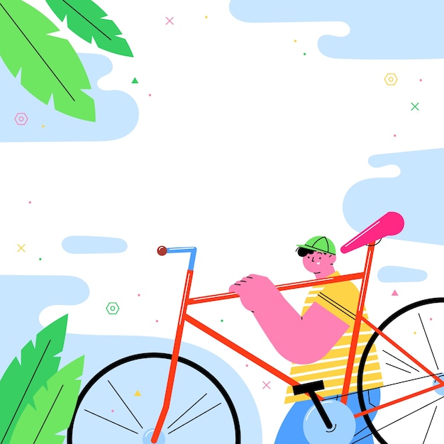 Gratis vector handgetekende wereld fietsdag achtergrond