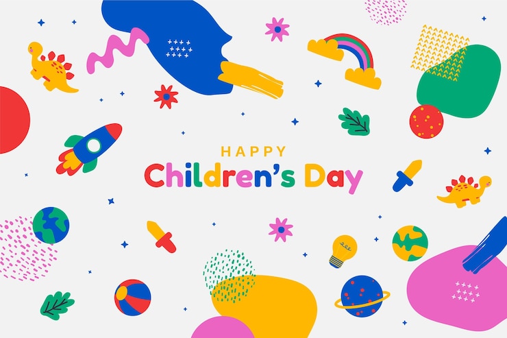 Gratis Vector handgetekende wereld kinderdag achtergrond