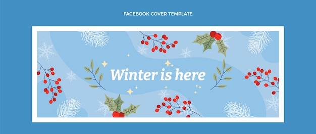 Gratis vector handgetekende winter sociale media voorbladsjabloon
