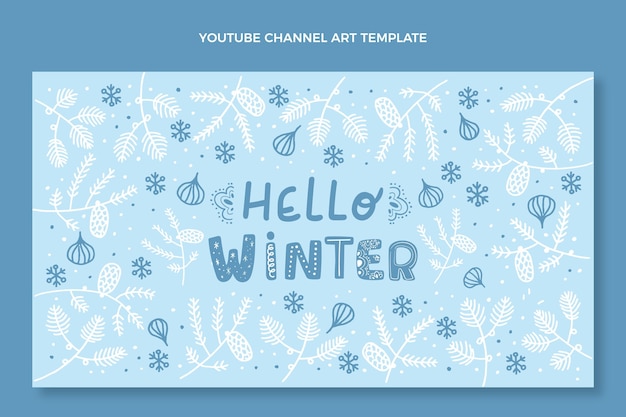 Handgetekende winter youtube-kanaalafbeeldingen