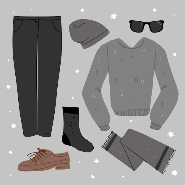 Handgetekende winterkleding en essentials-collectie