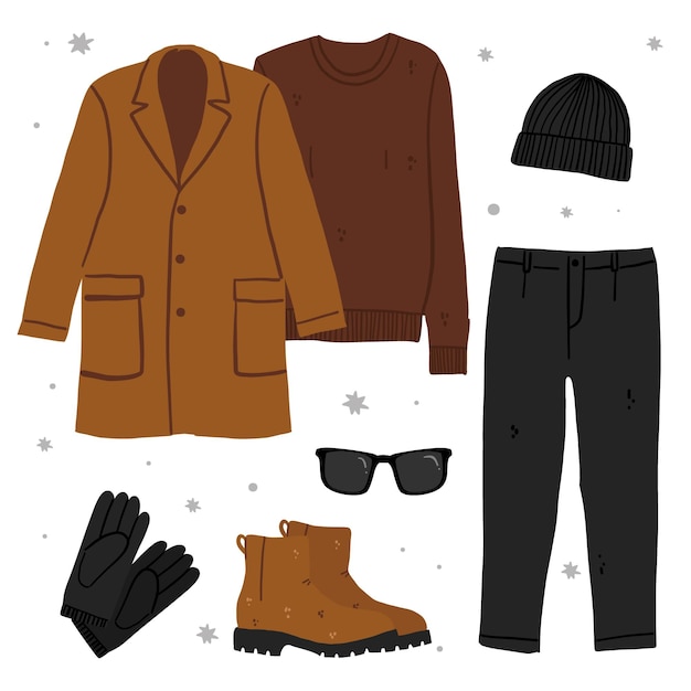 Handgetekende winterkleding en essentials-collectie