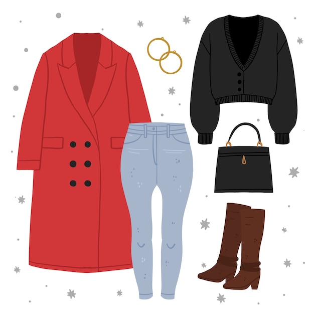 Handgetekende winterkleding en essentials-collectie