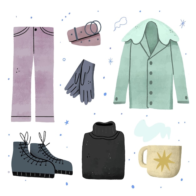 Handgetekende winterkleding en essentials-collectie