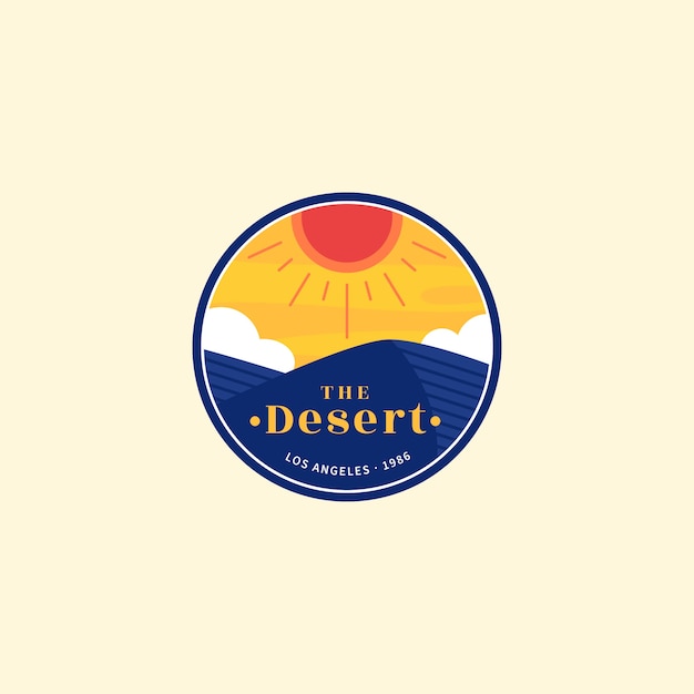 Handgetekende woestijn logo sjabloon