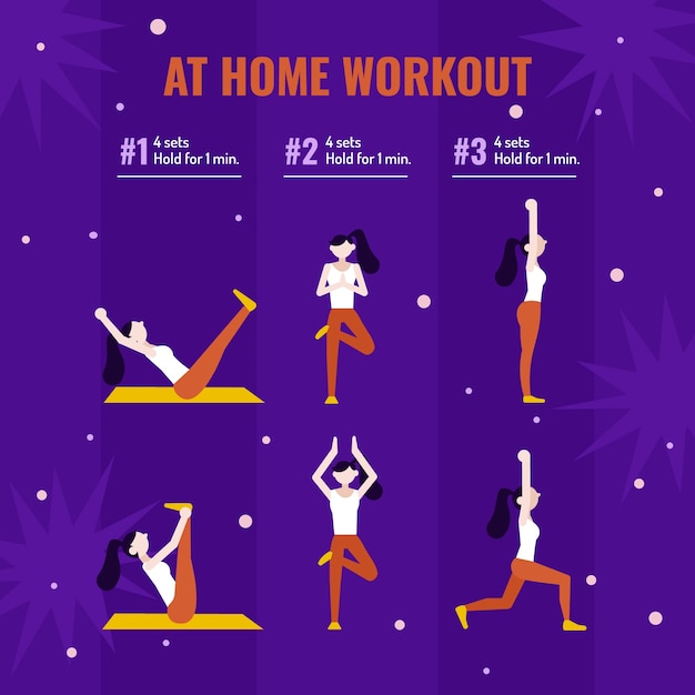 Gratis vector handgetekende workout routine element collectie