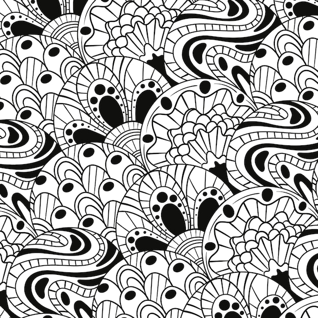 Handgetekende zen doodle patroon illustratie