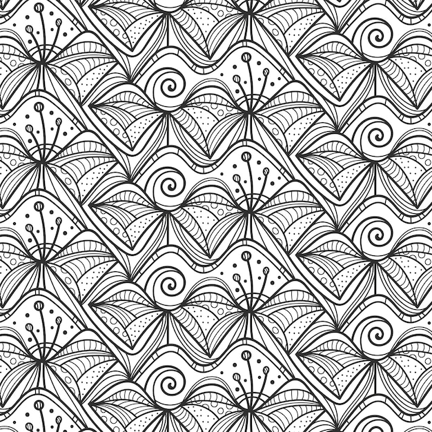Gratis vector handgetekende zen doodle patroon illustratie