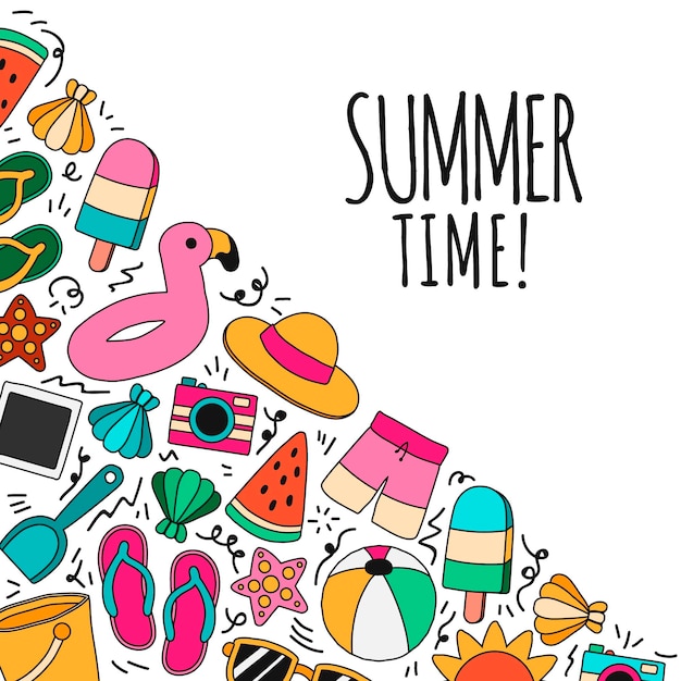 Handgetekende zomerillustratie