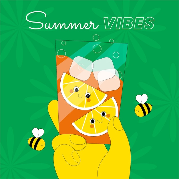 Gratis vector handgetekende zomerse vibes