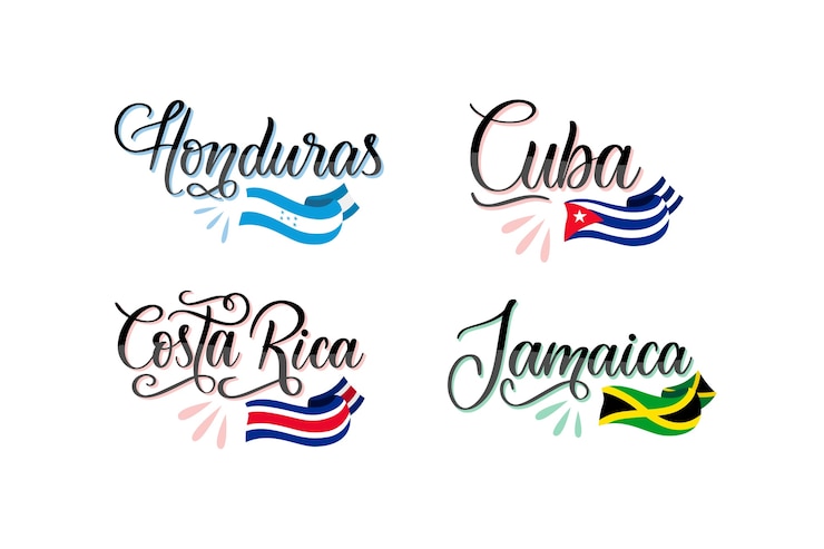 Gratis Vector handgetekende zuid-amerikaanse vlaggen element collectie
