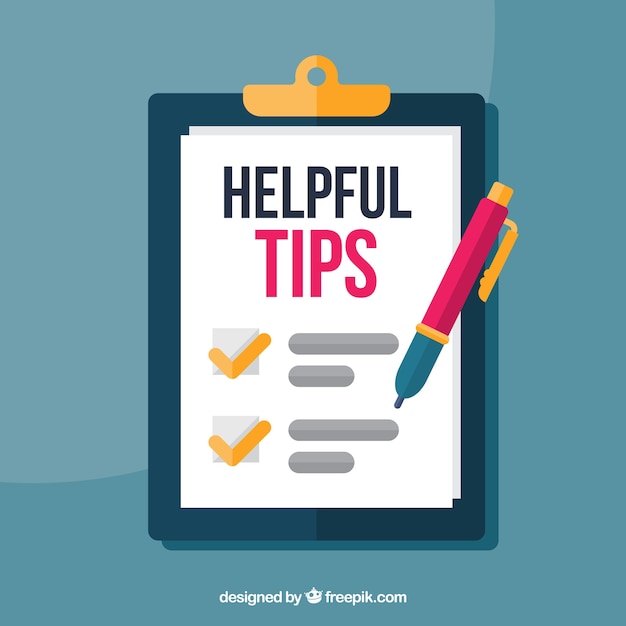 Gratis vector handige tips samenstelling met platte ontwerp