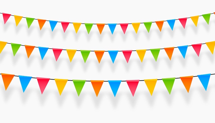 Gratis Vector hangende bunting kralen achtergrond verrassen uw geliefden