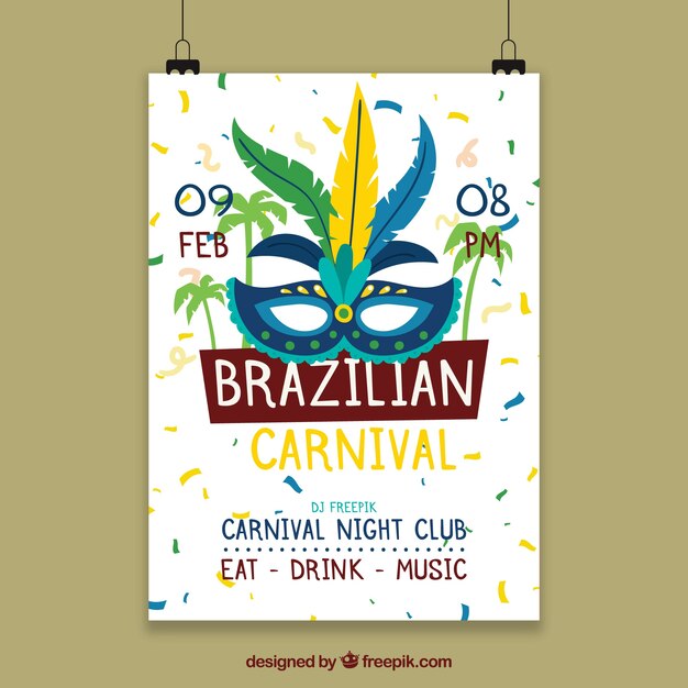 Hangende postersjabloon voor Braziliaans Carnaval