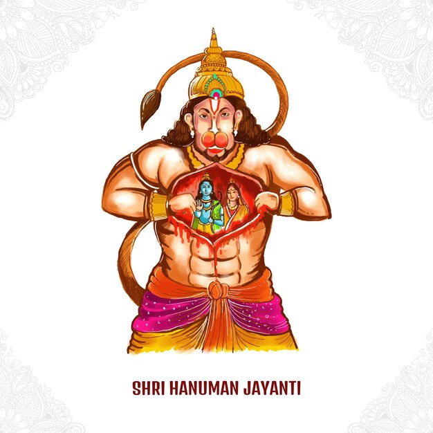 Hanuman Jayanti festival kaart achtergrond