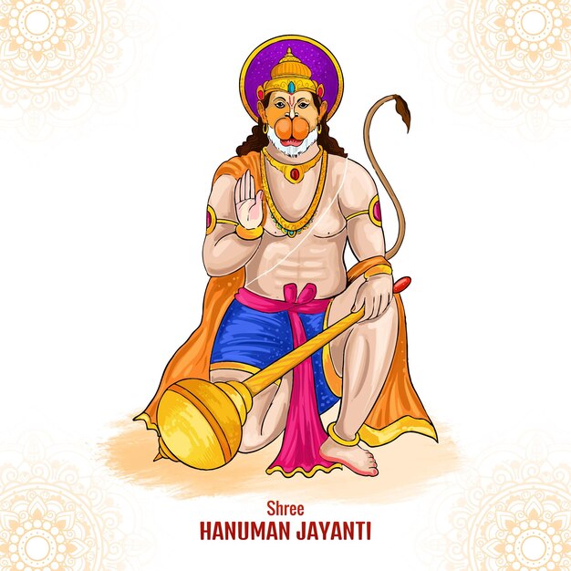 Hanuman Jayanti post en groeten kaart ontwerp