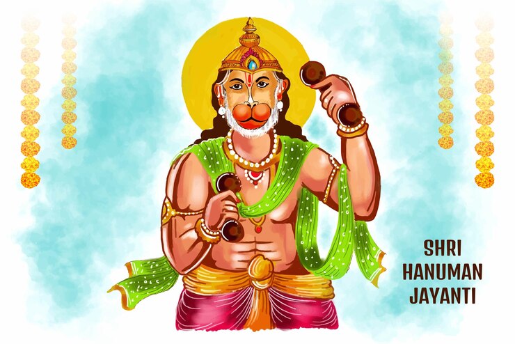 Gratis Vector hanuman jayanti viering wenskaart achtergrond